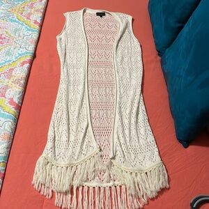 Women’s sleeveless duster sweater vest